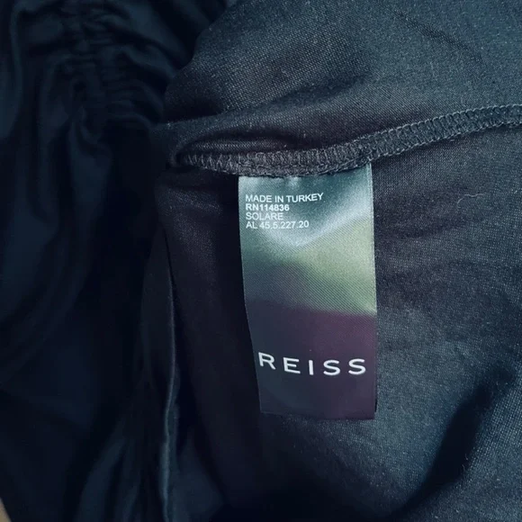 REISS Solare Cutout Halter Black Top Viscose Jersey Size L Made In Turkey - Picture 10 of 15